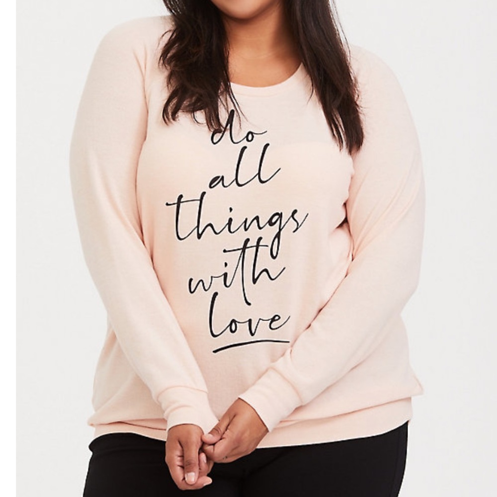 Torrid Hacci Blush Raglan Sweater